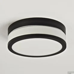 Plafond/Wandlamp Bellezza Bagno Stef IP44 3000 Kelvin 23,6x7,8 Cm SMD LED Mat Zwart/Mat Wit