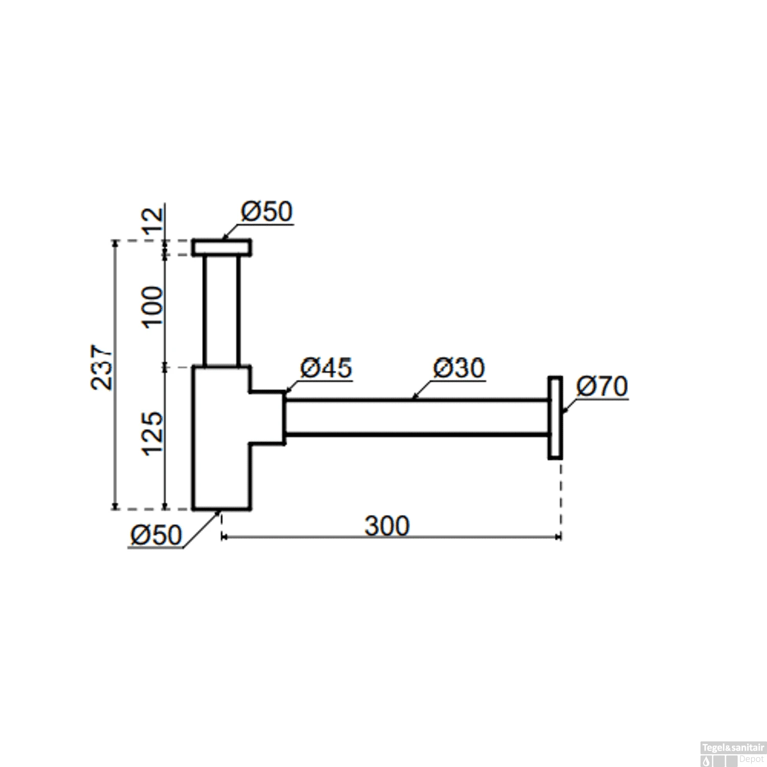 Sifon Lanesto Vanity Universeel Goud 4 Sifon Lanesto Vanity Universeel Goud - Afbeelding 2