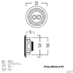 Speaker Aquasound Samba-DT (Single Stereo) Vochtbestendig Rond 23 Cm Mat Chroom 5 Speaker Aquasound Samba-DT (Single Stereo) Vochtbestendig Rond 23 Cm Mat Chroom -Goedkope Stijl Baden Winkel single stereospeaker aquasound samba vochtbestendig mat chroom spksambadtc tech