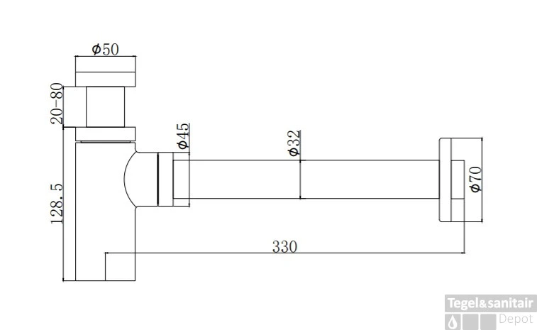 Siphon Wastafel Allibert Sidi Zwart 4 Siphon Wastafel Allibert Sidi Zwart - Afbeelding 2