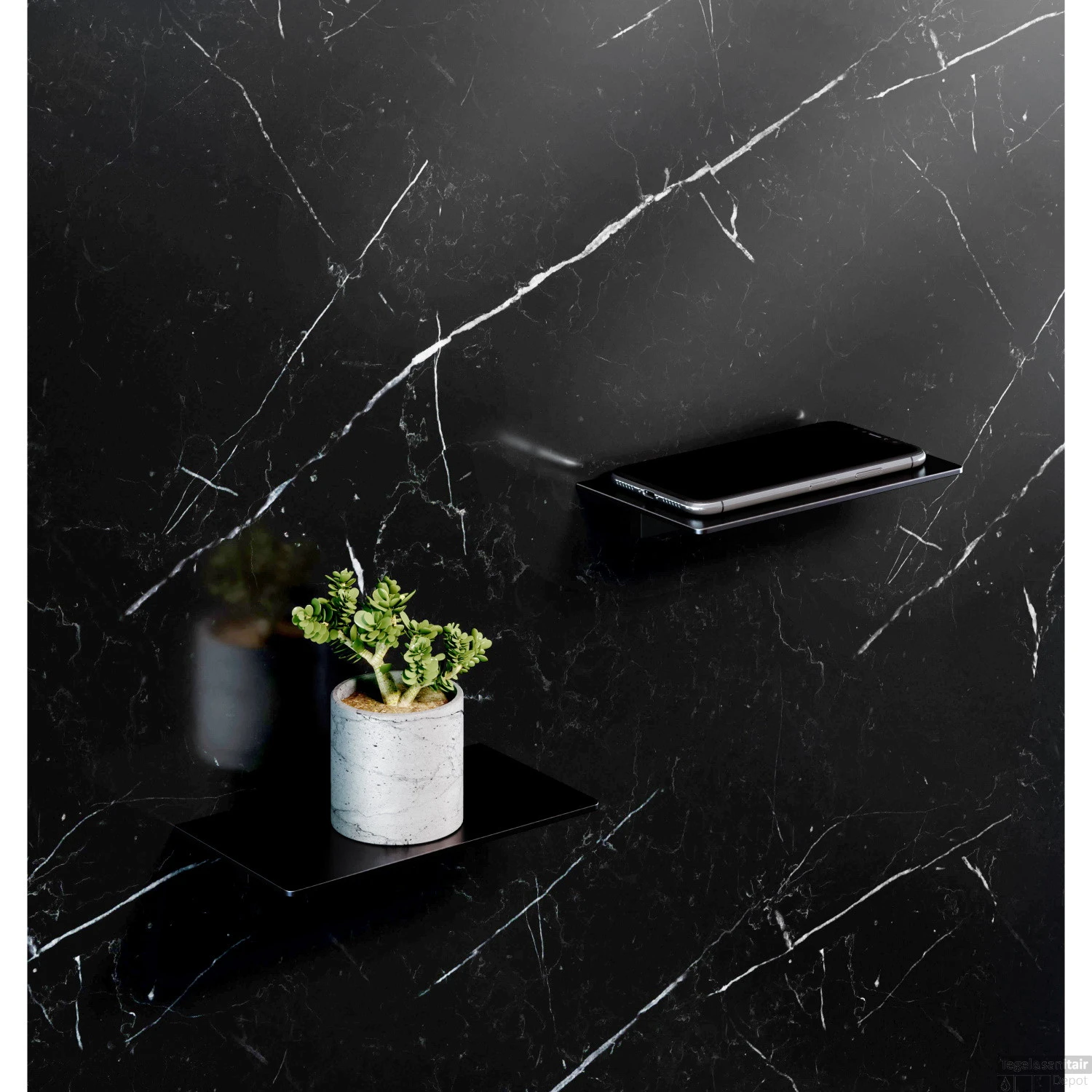 Clou Sjokker Telefoon Douche Planchet Wandmodel Mat Zwart 18x10x3.3cm 5 Clou Sjokker Telefoon Douche Planchet Wandmodel Mat Zwart 18x10x3.3cm - Afbeelding 3