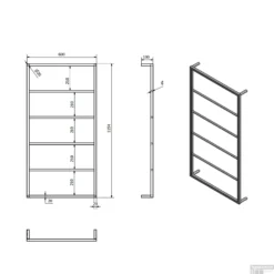 Handdoekrek Sapho SKA Industrial Hangend 115.4x60 Cm Mat Zwart -Goedkope Stijl Baden Winkel ska502 handdoekrek sapho ska industrial hangend 115.4x60 cm mat zwart 6