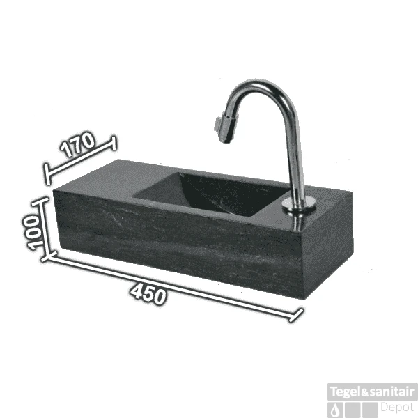 FonteinPack Slim Hardsteen Rechts 45X17X10CM (Keuze Uit 18 Kranen) 8 FonteinPack Slim Hardsteen Rechts 45X17X10CM (Keuze Uit 18 Kranen) - Afbeelding 6