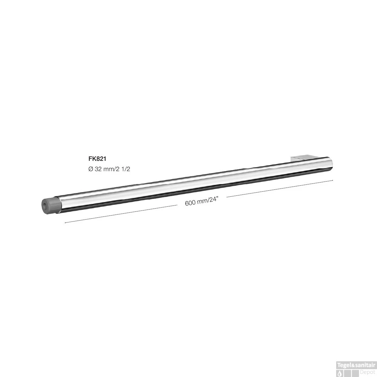 Smedbo Bevestigingsdeel Greep Living 60 Cm Gepolijst Chroom 4 Smedbo Bevestigingsdeel Greep Living 60 Cm Gepolijst Chroom - Afbeelding 2