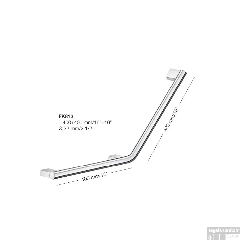 Smedbo Greep Living V-vorm Rechts 40x40 Cm Gepolijst Chroom 4 Smedbo Greep Living V-vorm Rechts 40x40 Cm Gepolijst Chroom - Afbeelding 2