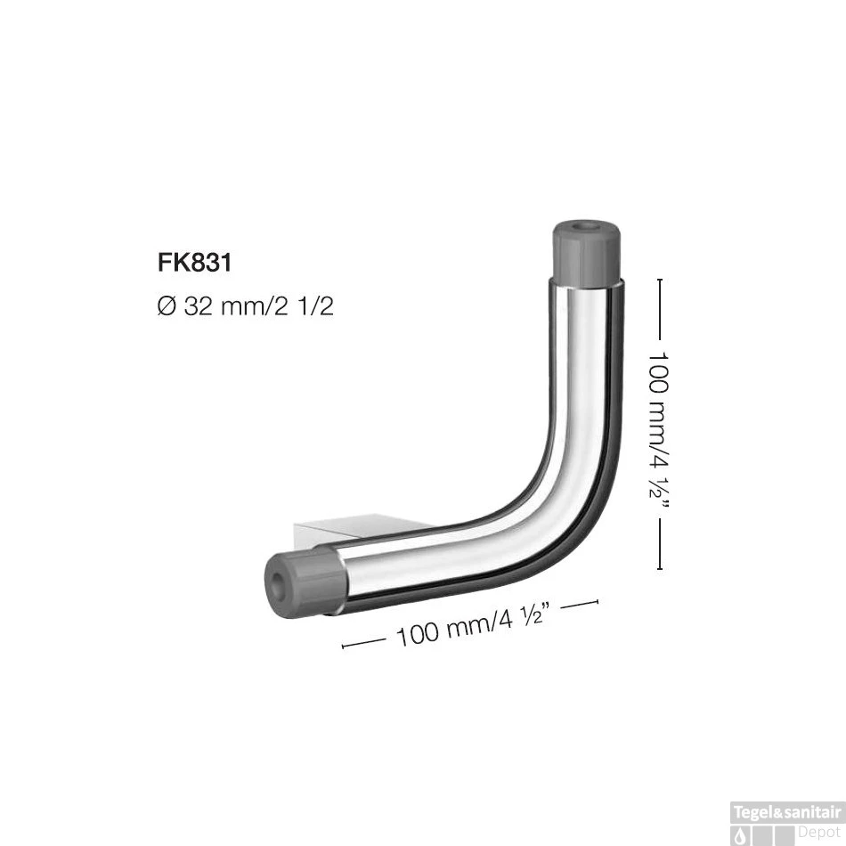 Smedbo Verbindingsstuk Greep Living L-vorm Links 10x10 Cm Gepolijst Chroom - Afbeelding 2