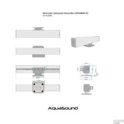 Sound-bar Aquasound D-Sign Bluetooth Speaker Waterdicht (IPX5) Bluetooth 4.0 25 Watt (230V/12V) 45 Cm Wit -Goedkope Stijl Baden Winkel soundbar bluetooth aquasound spksb45 w tech