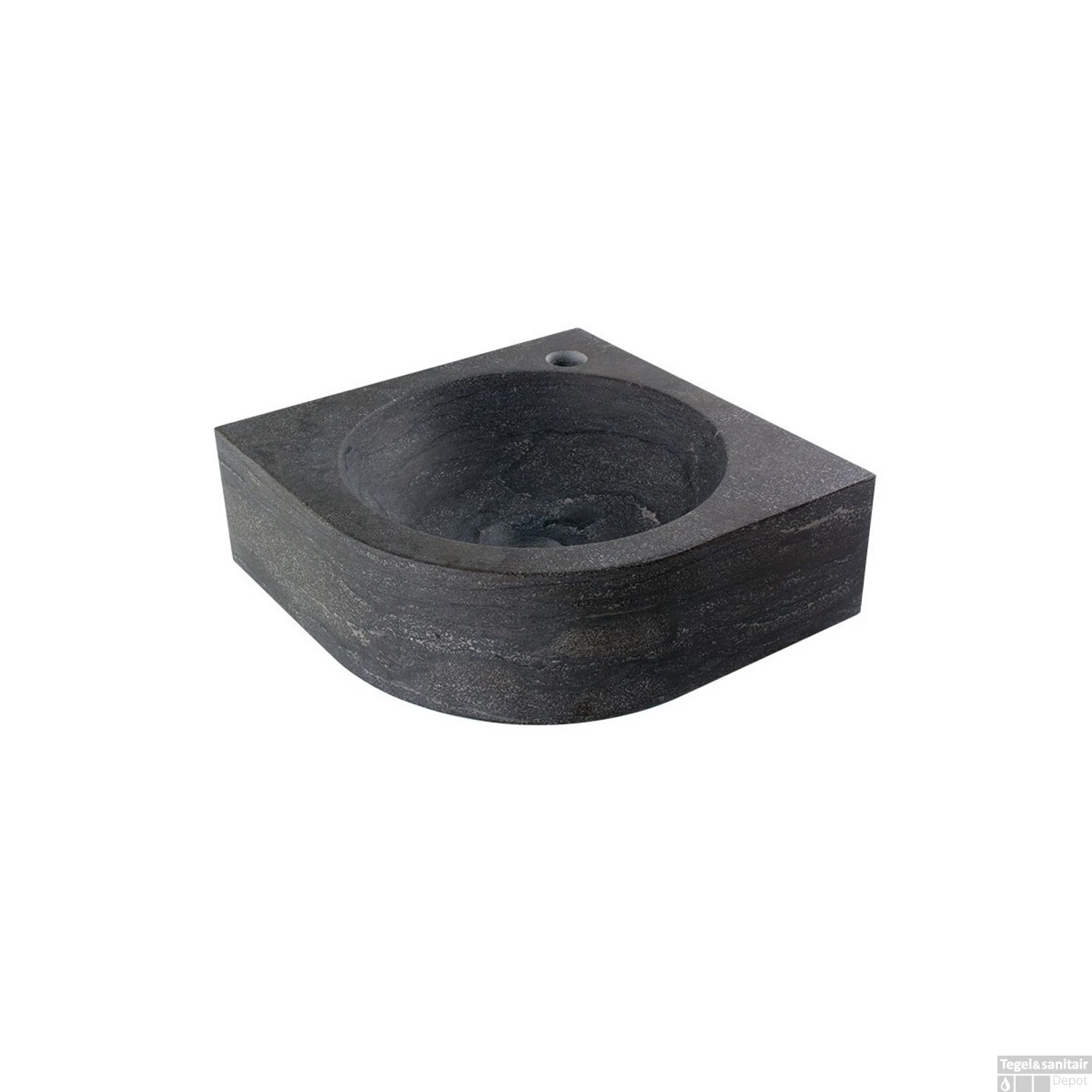 Fontein Sanilux Rondo Hardsteen 30x30x10cm Kwartrond Met Kraangat 3 Fontein Sanilux Rondo Hardsteen 30x30x10cm Kwartrond Met Kraangat