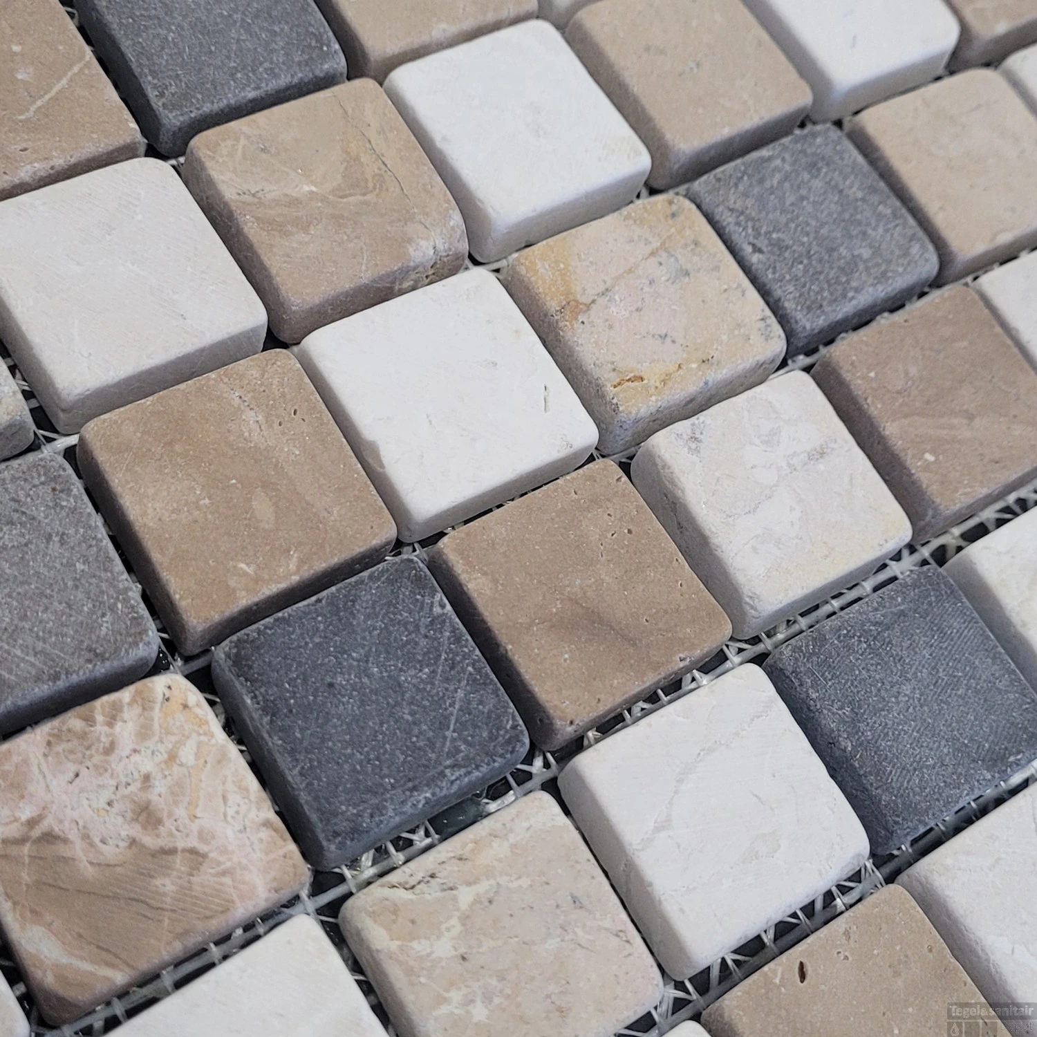 Mozaiek Parquet 2,4x2,4 Mix Cream Brown Light Grey 30x30 Cm (prijs Per M2) 4 Mozaiek Parquet 2,4x2,4 Mix Cream Brown Light Grey 30x30 Cm (prijs Per M2) - Afbeelding 2