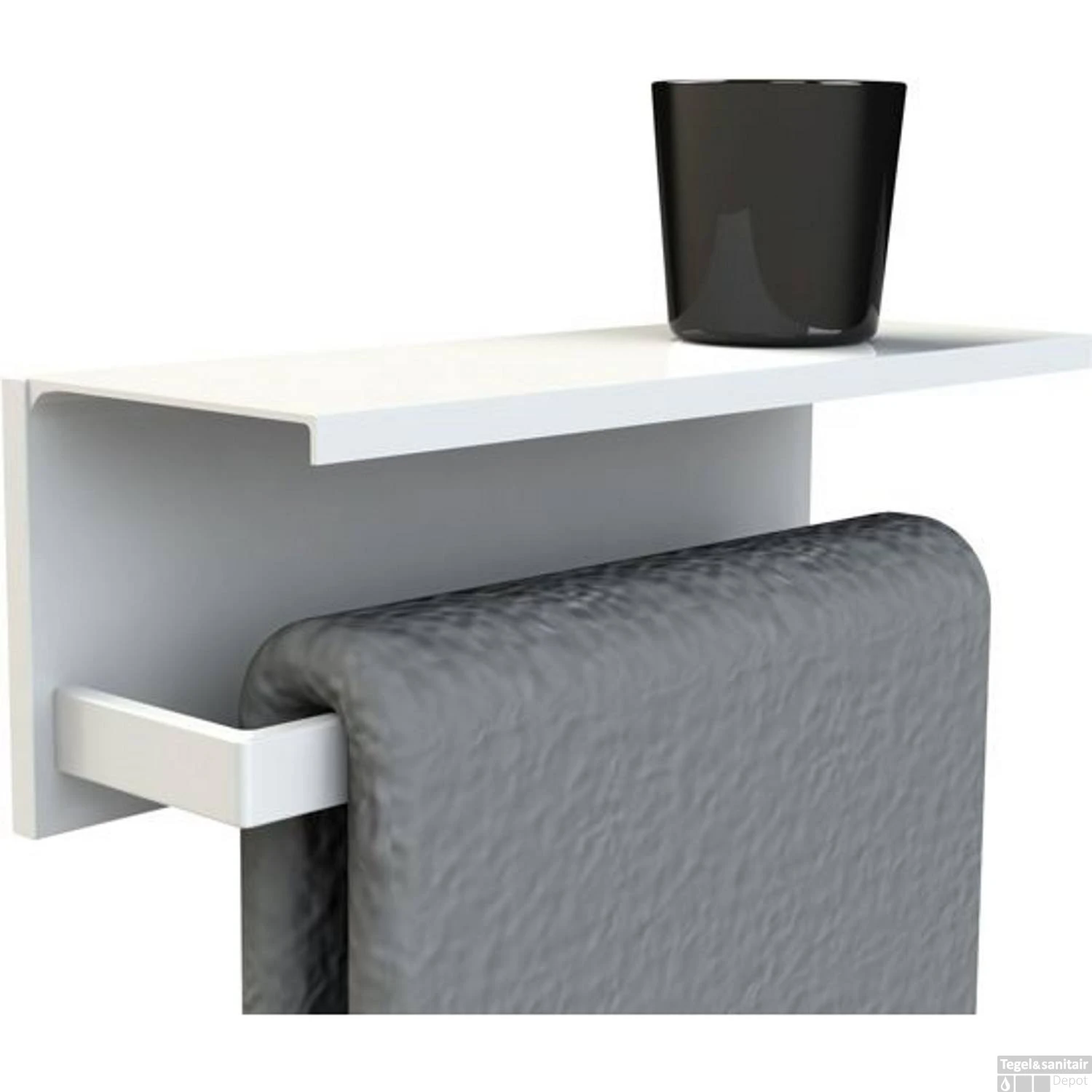 Tablet Allibert Loft-Game Met Handdoekhouder 40 Cm Mat Wit 4 Tablet Allibert Loft-Game Met Handdoekhouder 40 Cm Mat Wit - Afbeelding 2