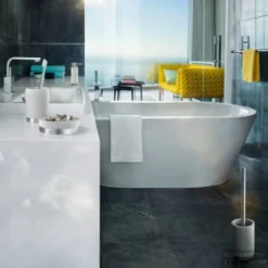 Tandenborstelbeker Blomus Ara Design RVS Grijs -Goedkope Stijl Baden Winkel tandenborstelbeker blomus ara polystone detail 1