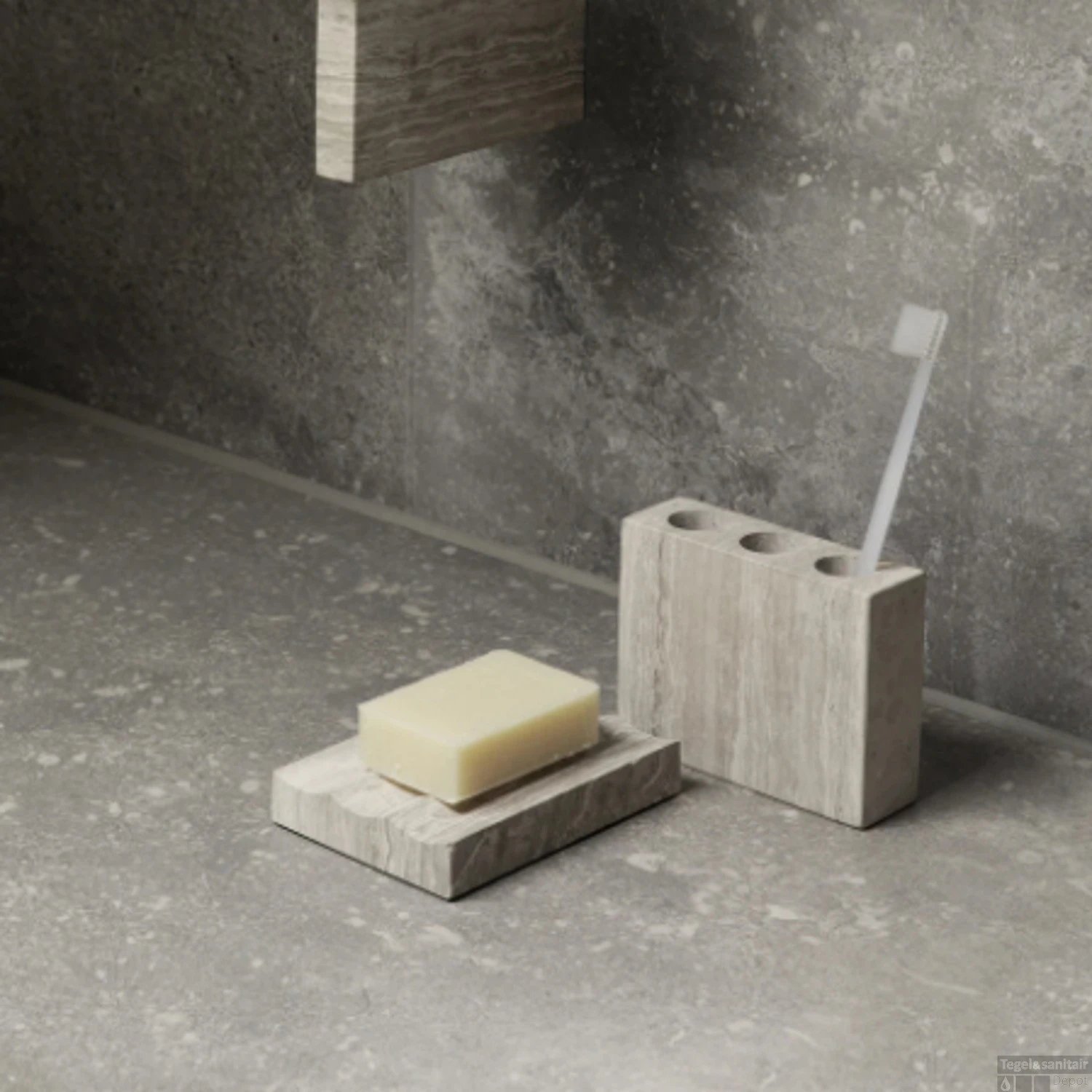 Tandenborstelhouder Blomus Lamura 11.5x10 Cm Marmer Beige 4 Tandenborstelhouder Blomus Lamura 11.5x10 Cm Marmer Beige - Afbeelding 2