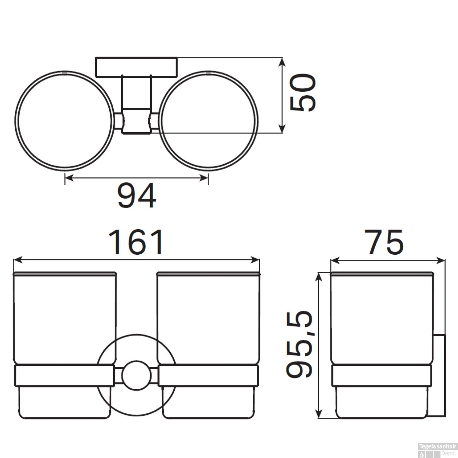Tandenborstelhouder Haceka Kosmos Dubbel Geborsteld Goud 4 Tandenborstelhouder Haceka Kosmos Dubbel Geborsteld Goud - Afbeelding 2