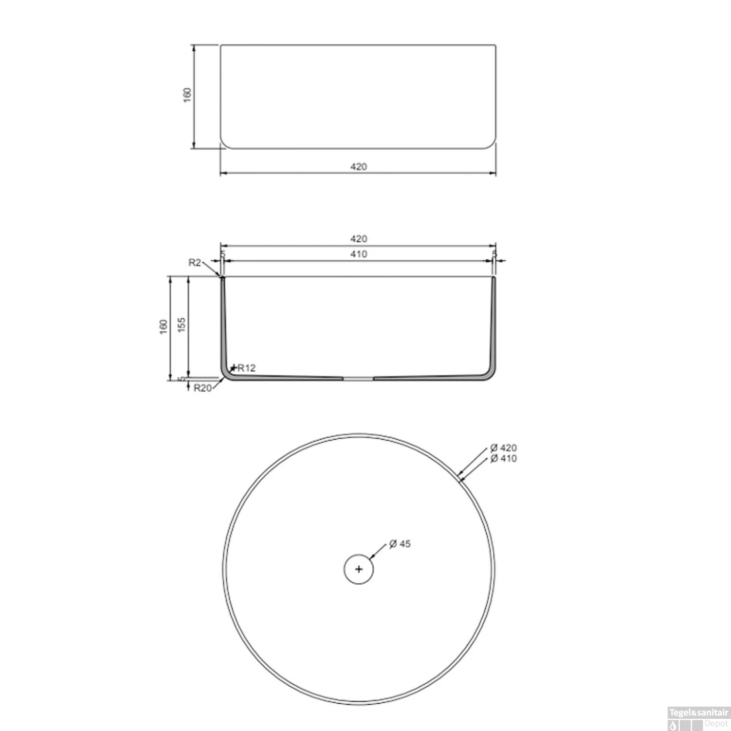 Waskom Cipi Index Tinta 42x16cm Rough 7 Waskom Cipi Index Tinta 42x16cm Rough - Afbeelding 5