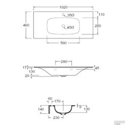 Wastafel Salenzi Nur 102x46 Cm Keramiek Mat Zwart 1 Kraangat (incl. Bijpassende Afvoerplug) -Goedkope Stijl Baden Winkel tech102 3