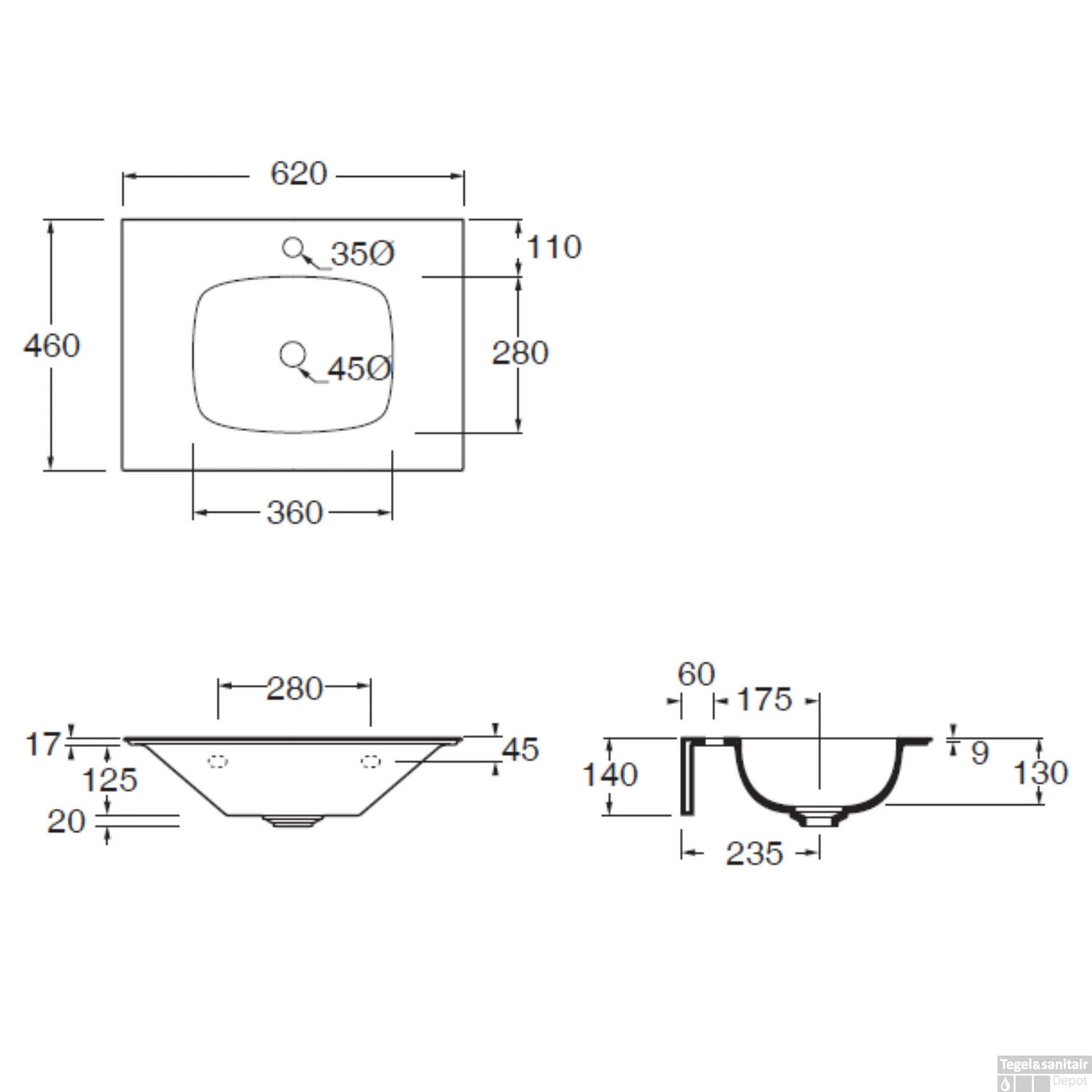 Wastafel Salenzi Nur 62x46 Cm Keramiek Mat Zwart Zonder Kraangat (incl. Bijpassende Afvoerplug) 5 Wastafel Salenzi Nur 62x46 Cm Keramiek Mat Zwart Zonder Kraangat (incl. Bijpassende Afvoerplug) - Afbeelding 3