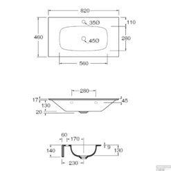 Wastafel Salenzi Nur 82x46 Cm Keramiek Mat Zwart 1 Kraangat (incl. Bijpassende Afvoerplug) -Goedkope Stijl Baden Winkel tech82 3