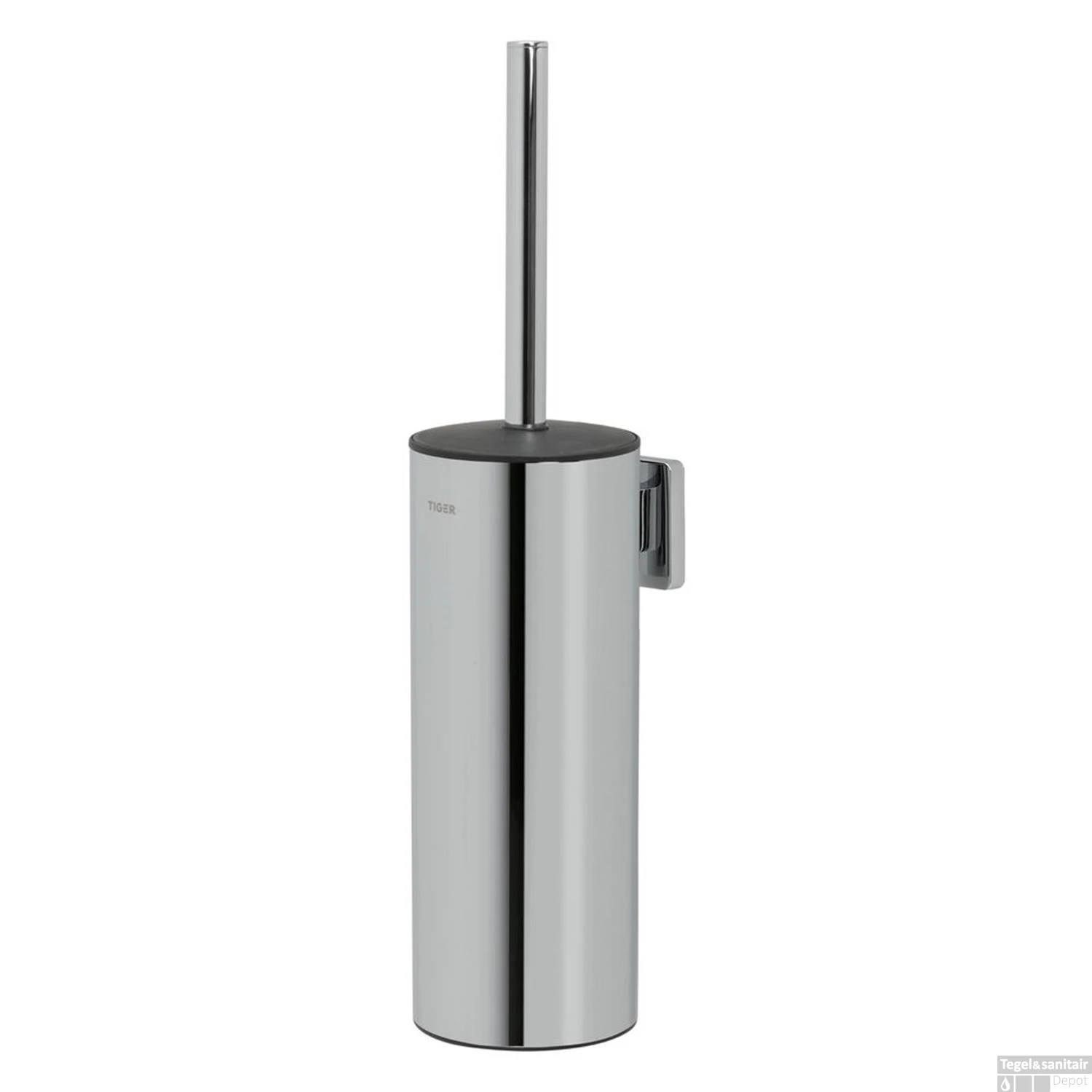 Tiger Dock Toiletborstel Met Houder Wandmodel Chroom 9x11x38 Cm 4 Tiger Dock Toiletborstel Met Houder Wandmodel Chroom 9x11x38 Cm - Afbeelding 2