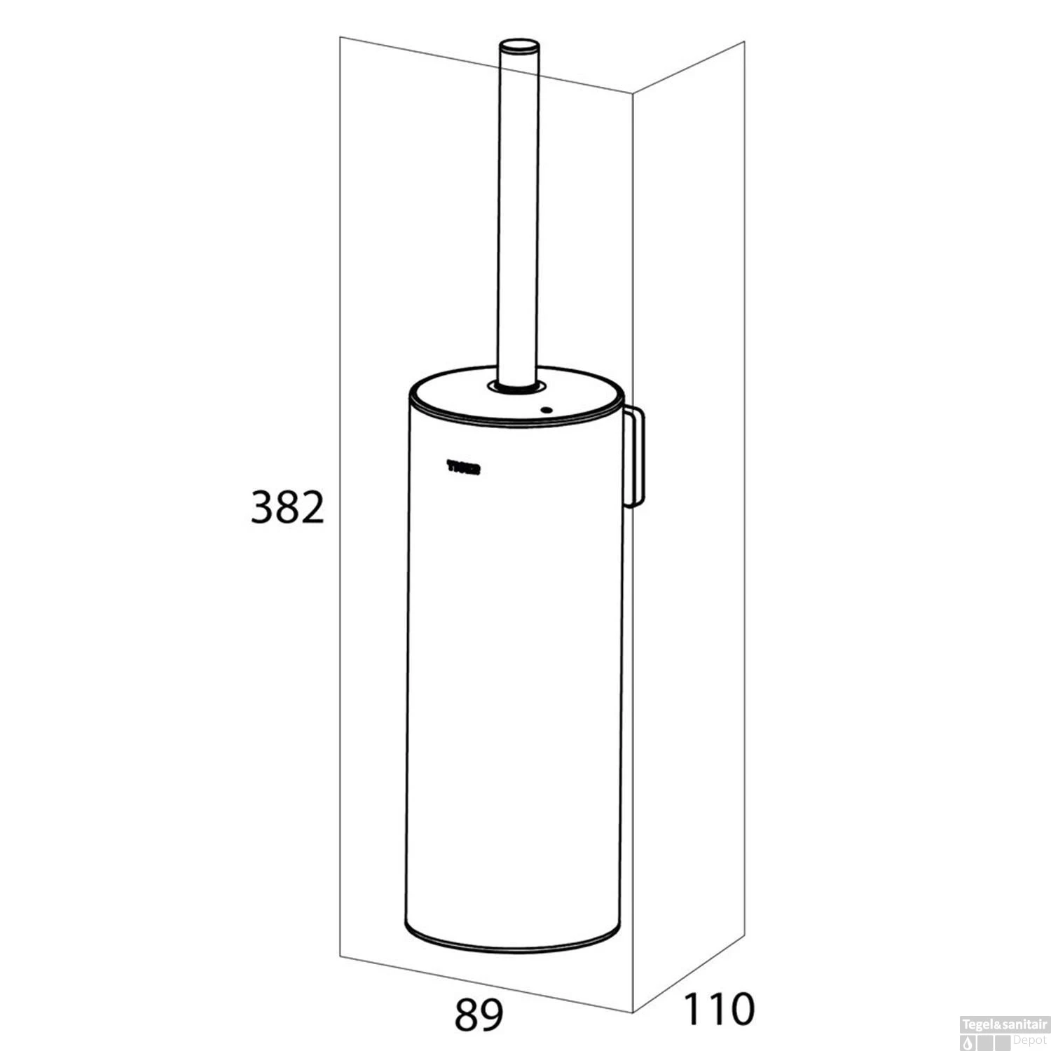Tiger Dock Toiletborstel Met Houder Wandmodel Chroom 9x11x38 Cm 7 Tiger Dock Toiletborstel Met Houder Wandmodel Chroom 9x11x38 Cm - Afbeelding 5