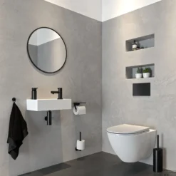 Tiger Noon Toiletborstel Met Houder Vrijstaand Mat Zwart 9x9x38 Cm -Goedkope Stijl Baden Winkel tiger noon toiletborstel met houder vrijstaand mat zwart sfeer 1