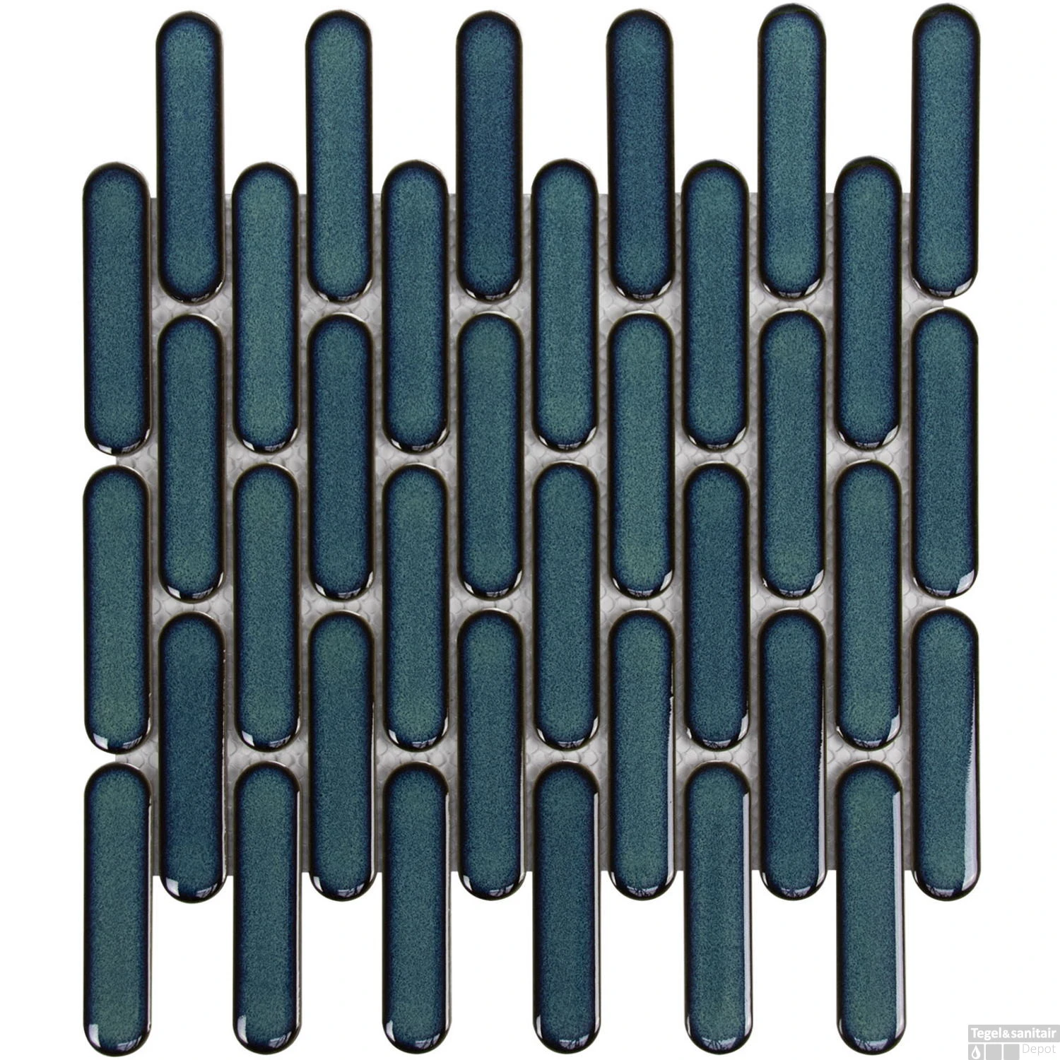 Mozaiek Tegel Sevilla 30x30 Cm Oval Finger Glossy Azure Blue Speckle (Doosinhoud 0,9 M2) 3 Mozaiek Tegel Sevilla 30x30 Cm Oval Finger Glossy Azure Blue Speckle (Doosinhoud 0,9 M2)