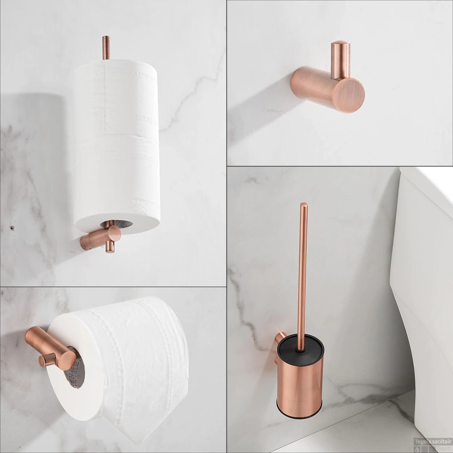 Toiletaccessoires Set Boss & Wessing Academy Geborsteld Koper 4 Toiletaccessoires Set Boss & Wessing Academy Geborsteld Koper - Afbeelding 2