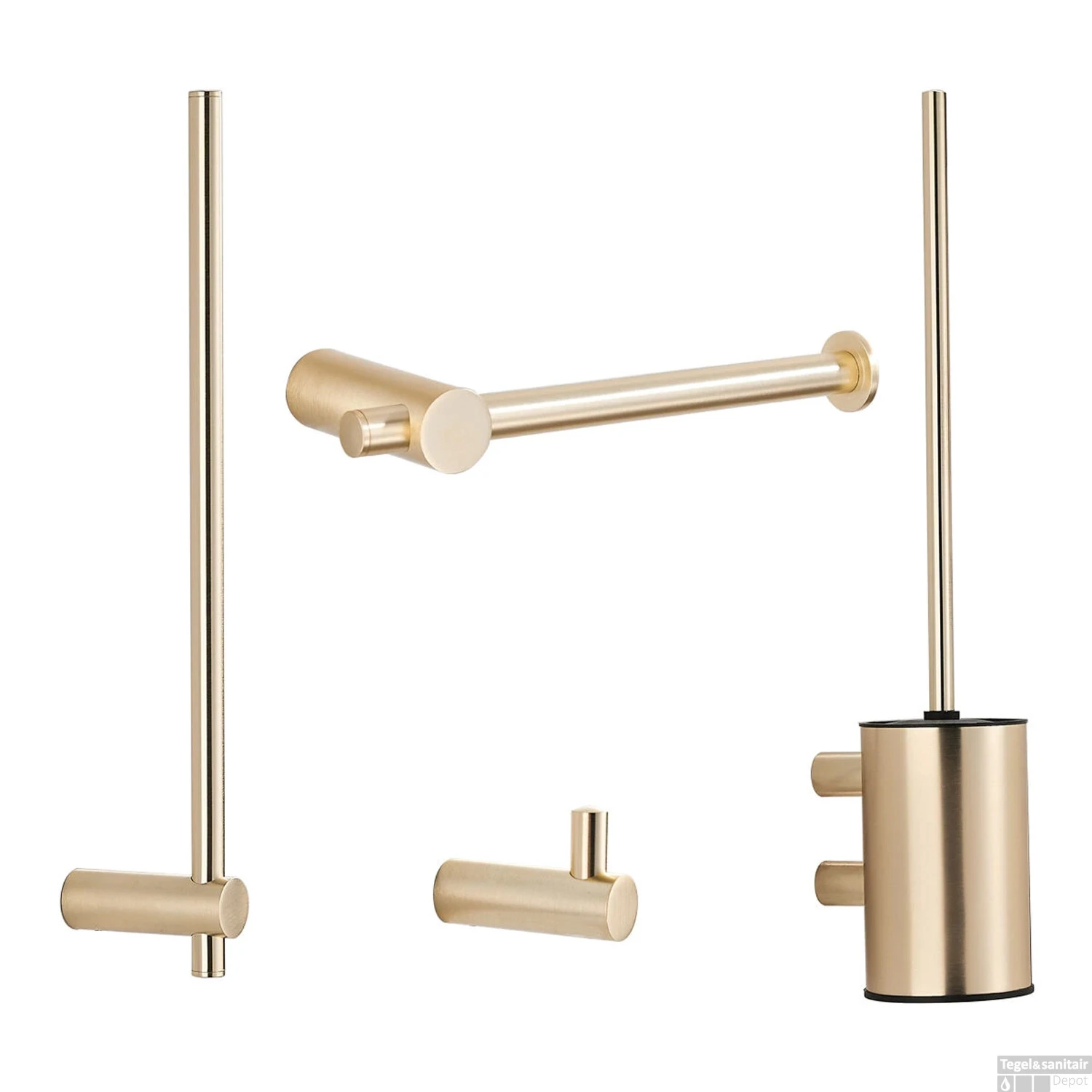 Toiletaccessoires Set Boss & Wessing Academy Geborsteld Messing 3 Toiletaccessoires Set Boss & Wessing Academy Geborsteld Messing