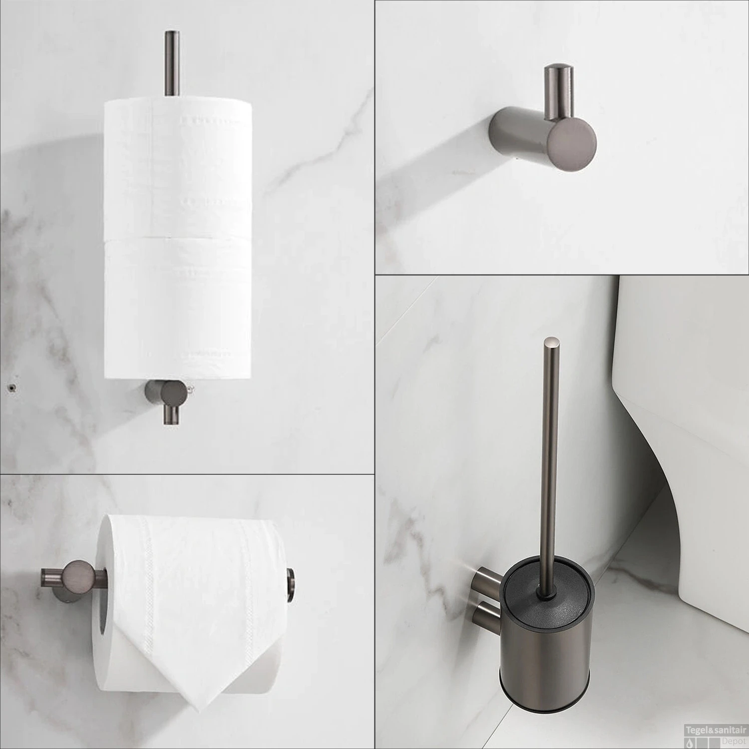 Toiletaccessoires Set Boss & Wessing Academy Gunmetal 4 Toiletaccessoires Set Boss & Wessing Academy Gunmetal - Afbeelding 2