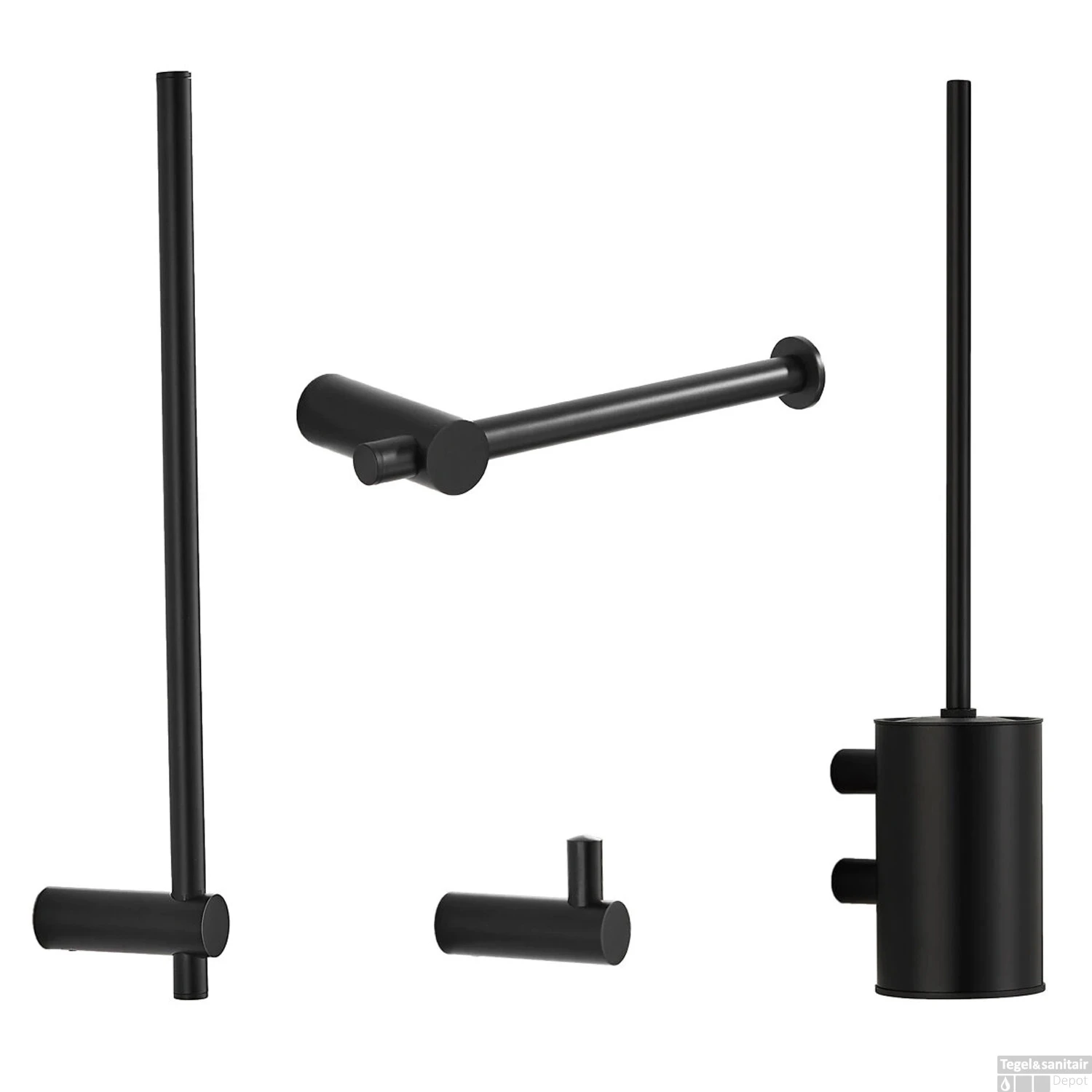 Toiletaccessoires Set Boss & Wessing Academy Mat Zwart 3 Toiletaccessoires Set Boss & Wessing Academy Mat Zwart