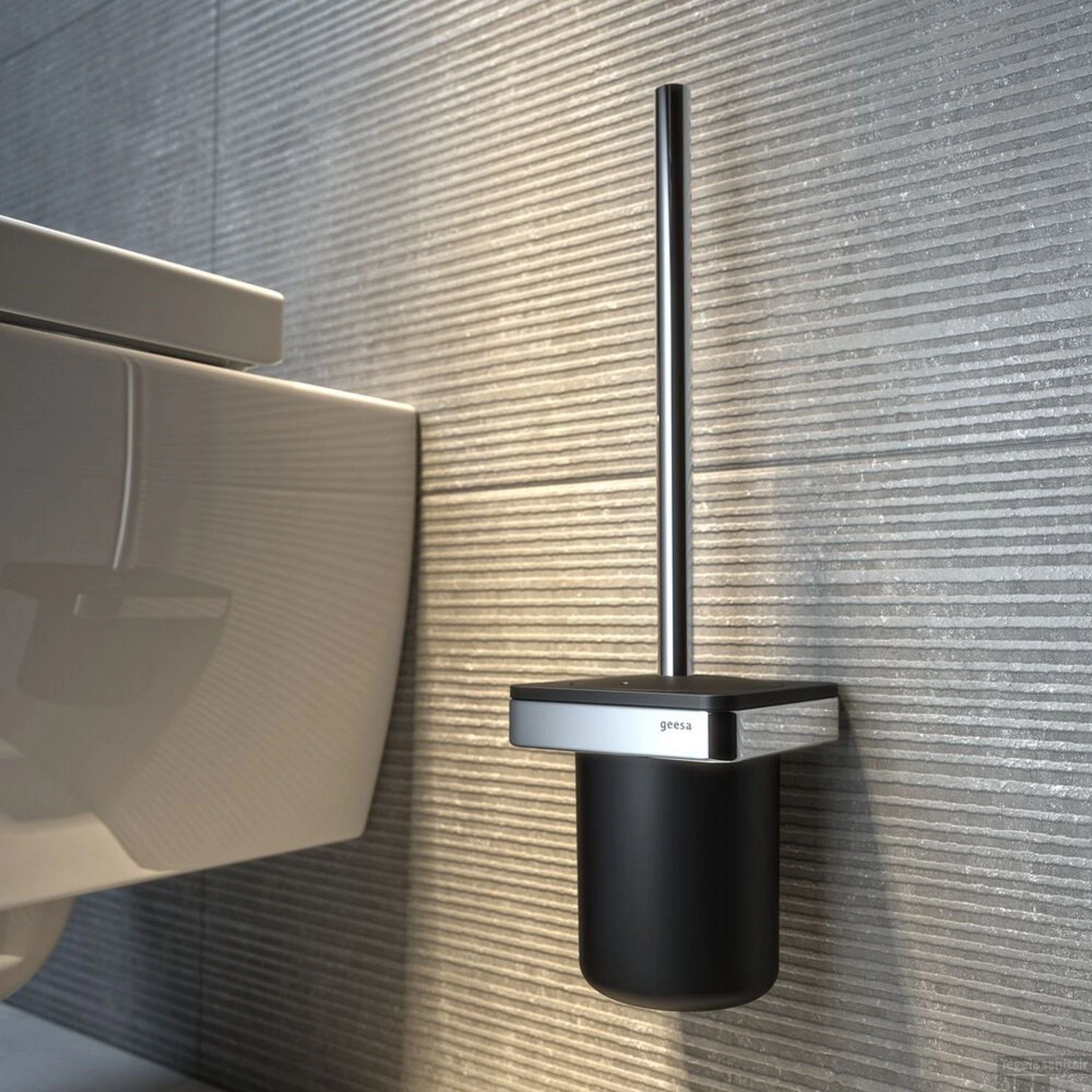 Toiletborstel Met Houder Geesa Frame Zwart Chroom 6 Toiletborstel Met Houder Geesa Frame Zwart Chroom - Afbeelding 4