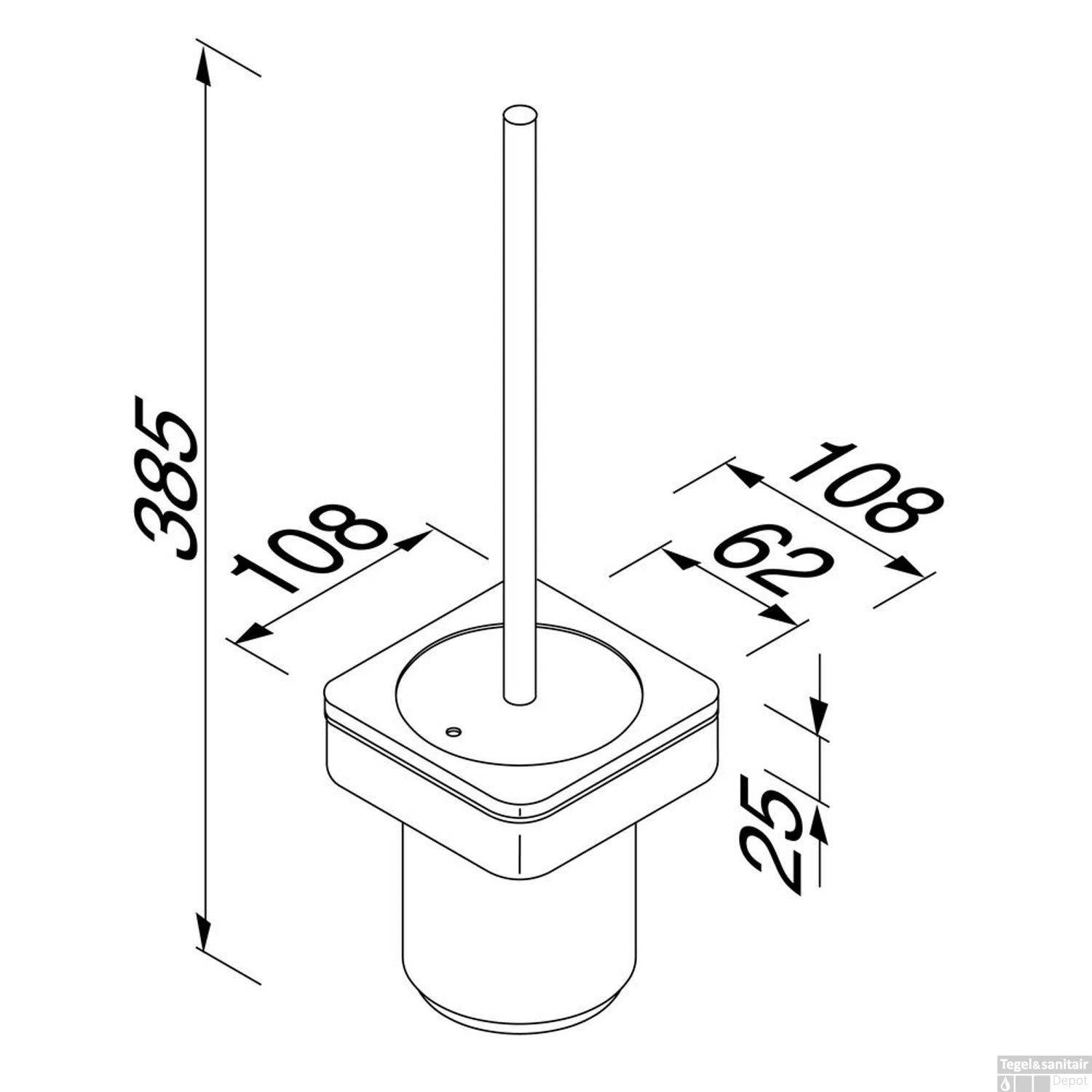 Toiletborstel Met Houder Geesa Frame Zwart Chroom 7 Toiletborstel Met Houder Geesa Frame Zwart Chroom - Afbeelding 5