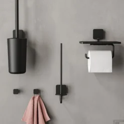 Toiletborstel Met Houder Geesa Topaz Hangend Model Mat Zwart -Goedkope Stijl Baden Winkel toiletborstel met houder geesa topaz hangend model mat zwart sfeer2