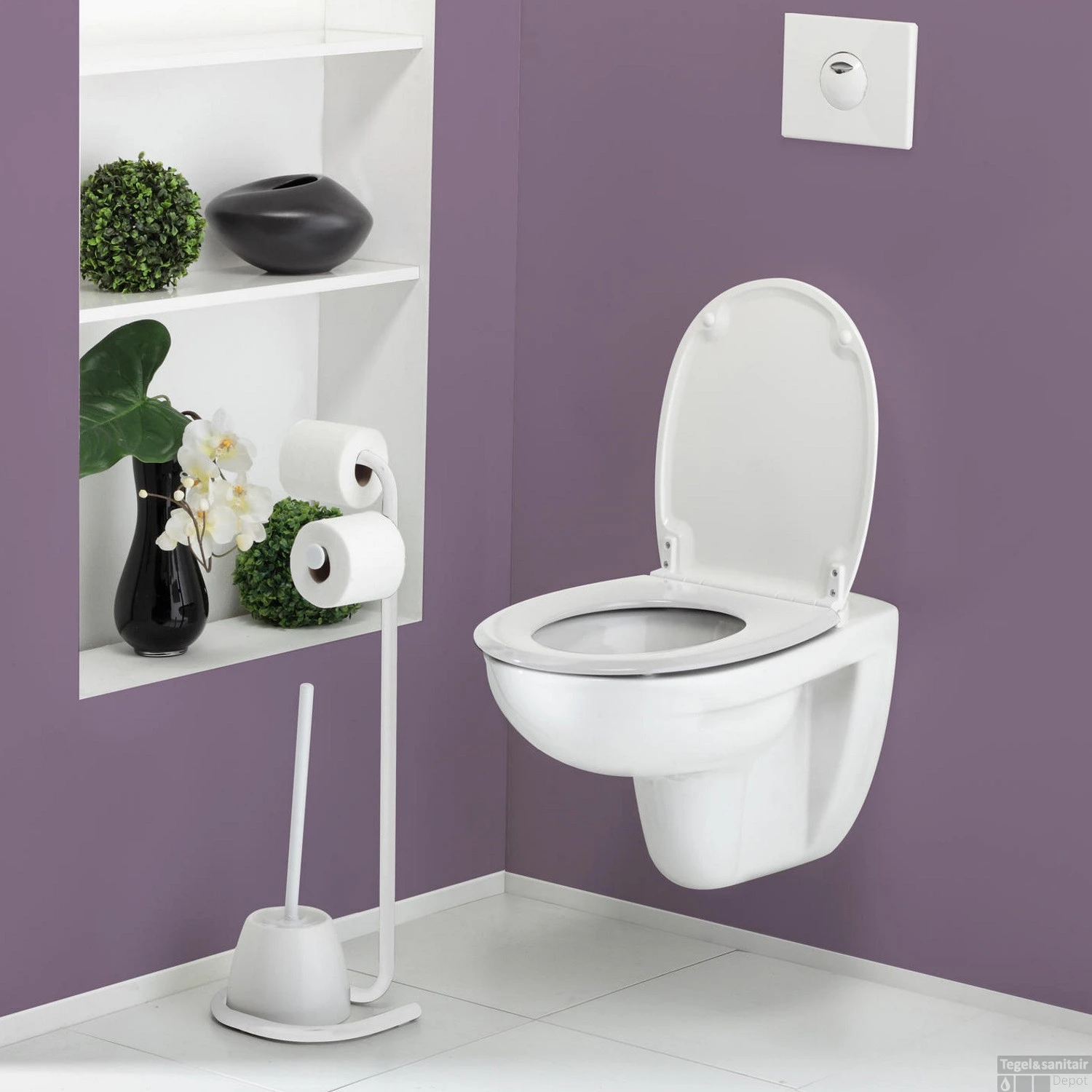 Toiletborstelhouder Set Allibert Allistock-Easy Vrijstaand Gelakt Wit 4 Toiletborstelhouder Set Allibert Allistock-Easy Vrijstaand Gelakt Wit - Afbeelding 2