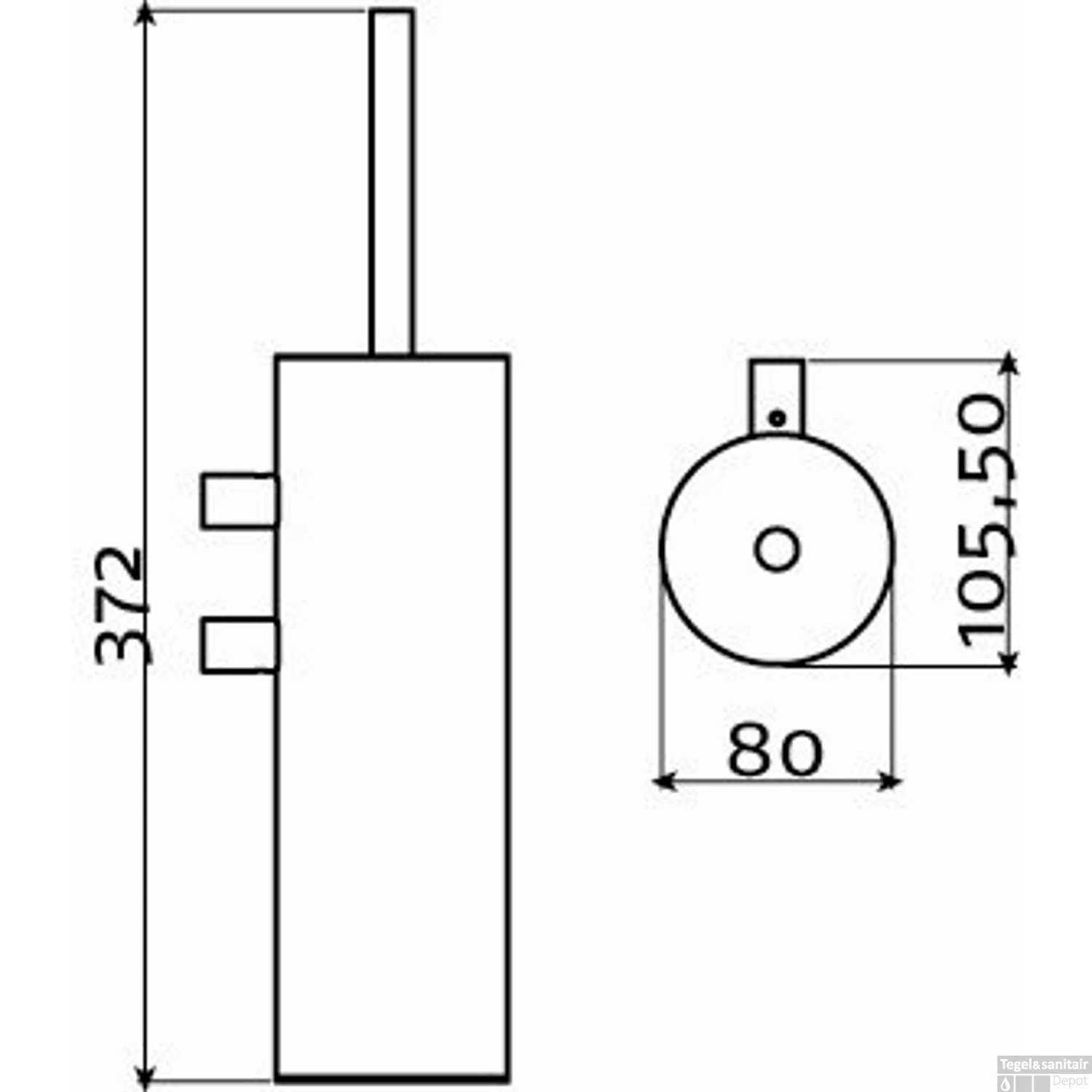 Toiletborstelgarnituur Clou Sjokker Wandmodel Chroom 5 Toiletborstelgarnituur Clou Sjokker Wandmodel Chroom - Afbeelding 3