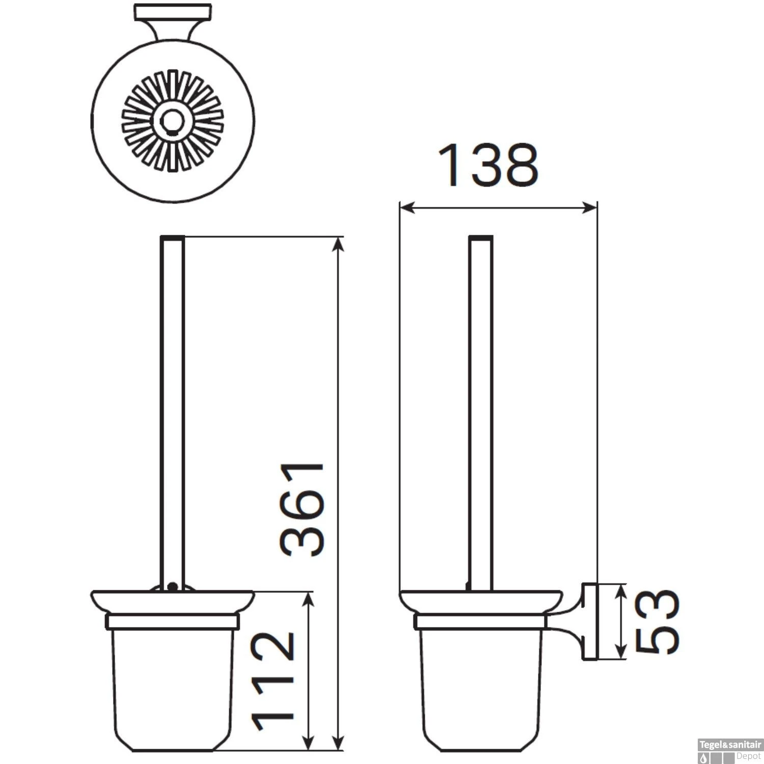 Toiletborstelhouder Haceka Aspen Hangend Mat Zwart 6 Toiletborstelhouder Haceka Aspen Hangend Mat Zwart - Afbeelding 4