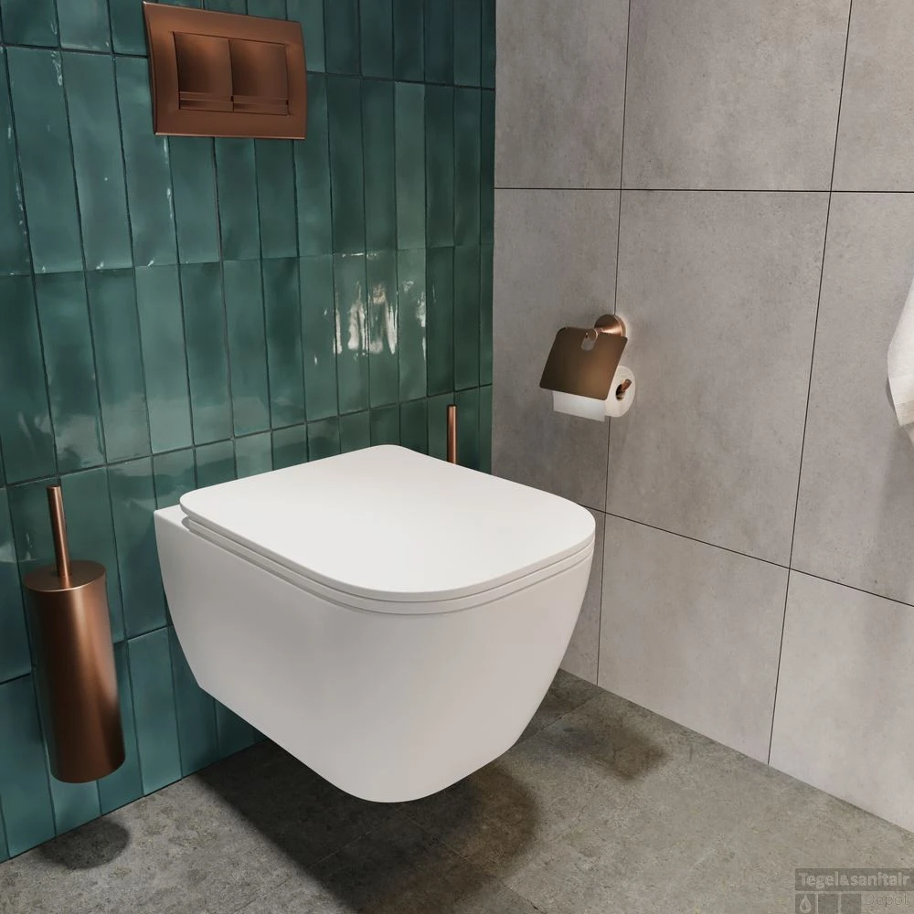 Toiletborstelhouder Haceka Kosmos Hangend Geborsteld Koper 7 Toiletborstelhouder Haceka Kosmos Hangend Geborsteld Koper - Afbeelding 5