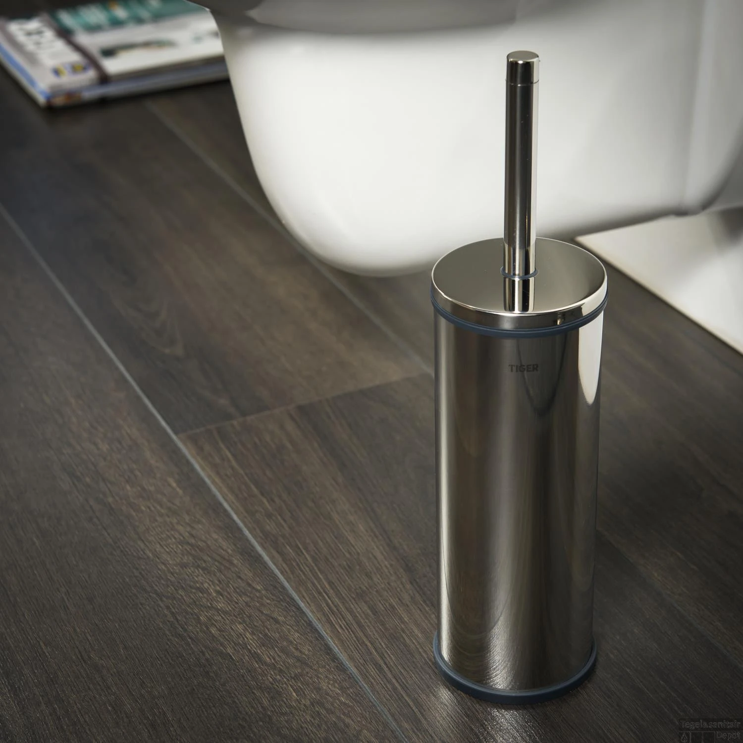 Toiletborstelset Vrijstaand Tiger Boston RVS Glans 4 Toiletborstelset Vrijstaand Tiger Boston RVS Glans - Afbeelding 2