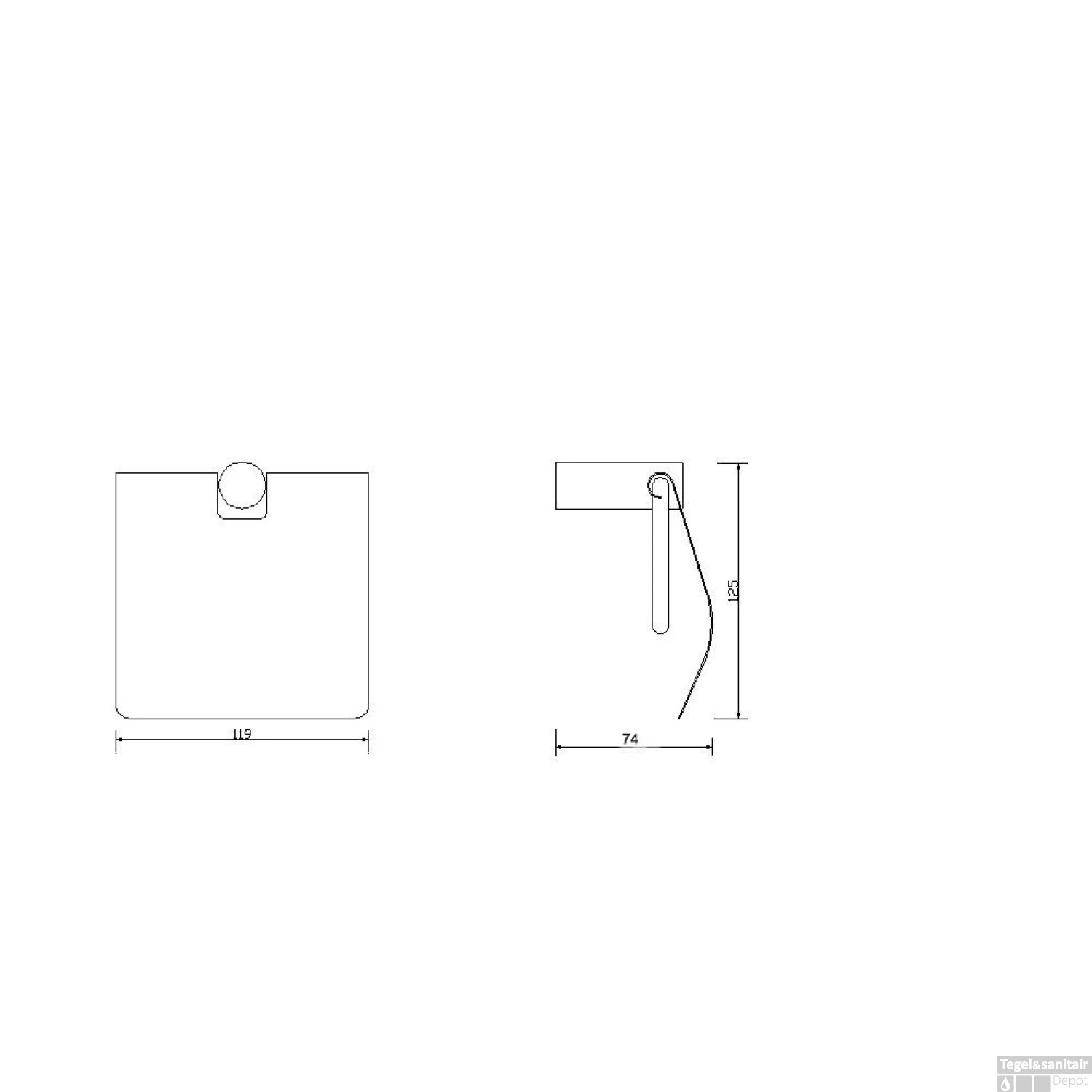 Toiletrolhouder Boss & Wessing Iron Inclusief Klep Gunmetal 5 Toiletrolhouder Boss & Wessing Iron Inclusief Klep Gunmetal - Afbeelding 3