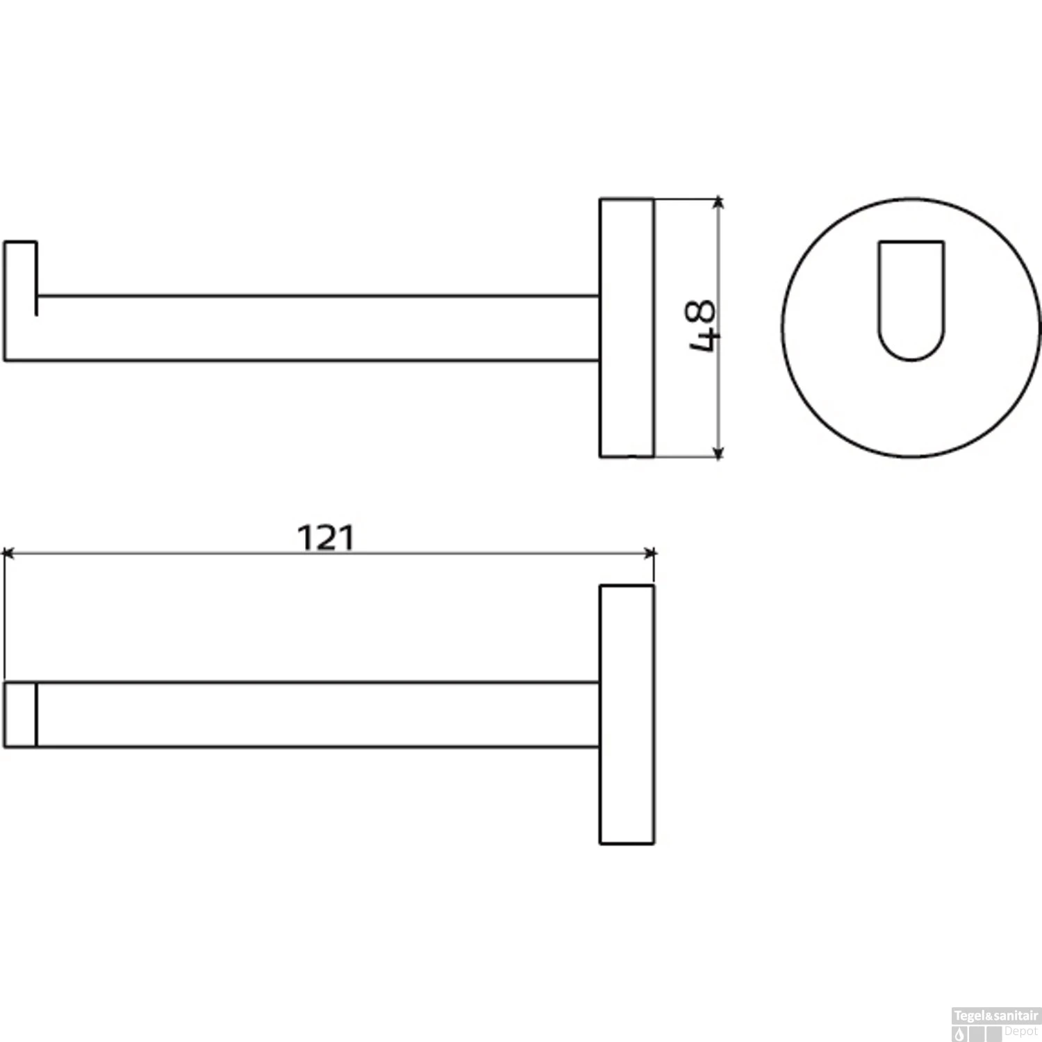 Toiletrolhouder Clou Flat Zonder Klep 12.1cm Poedercoating Mat Zwart 5 Toiletrolhouder Clou Flat Zonder Klep 12.1cm Poedercoating Mat Zwart - Afbeelding 3