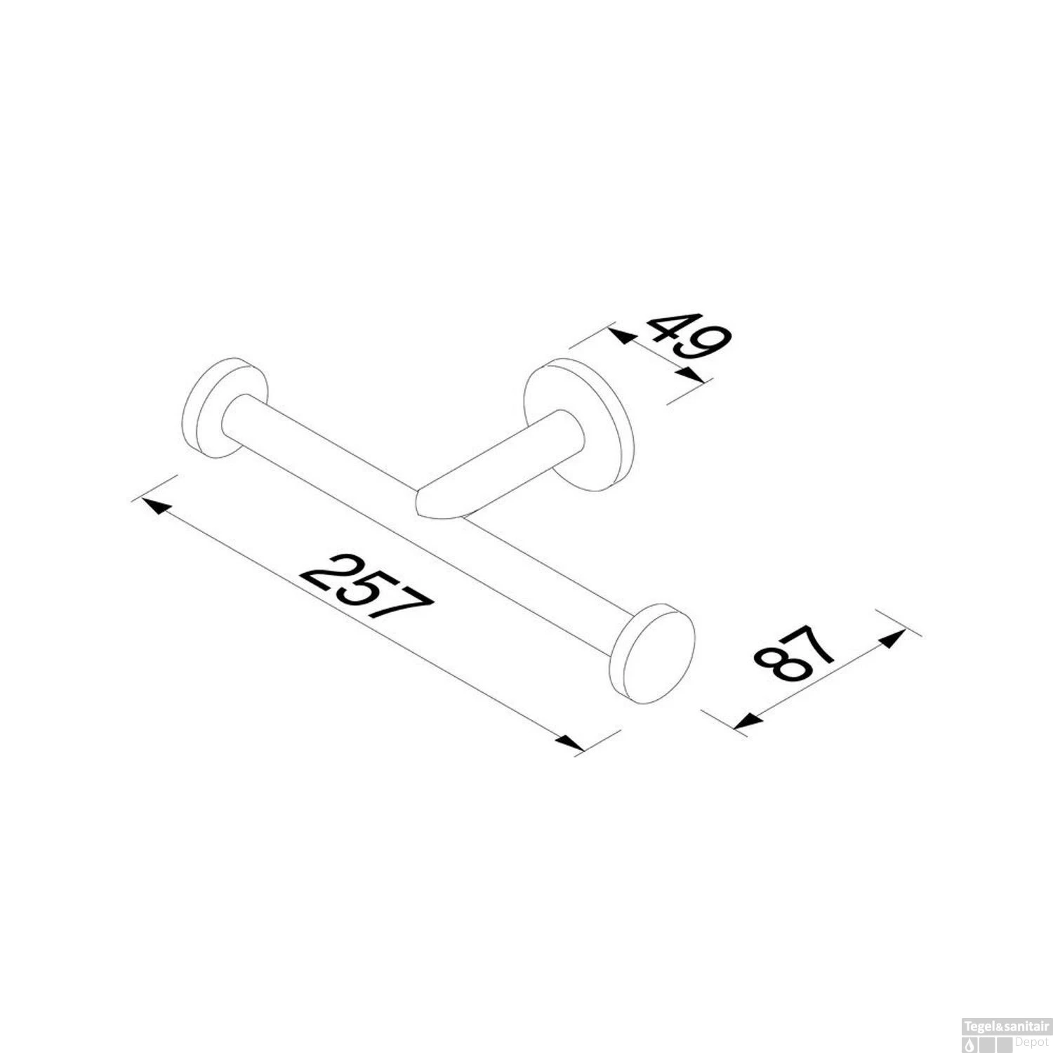 Toiletrolhouder Dubbel Geesa Nemox RVS 6 Toiletrolhouder Dubbel Geesa Nemox RVS - Afbeelding 4