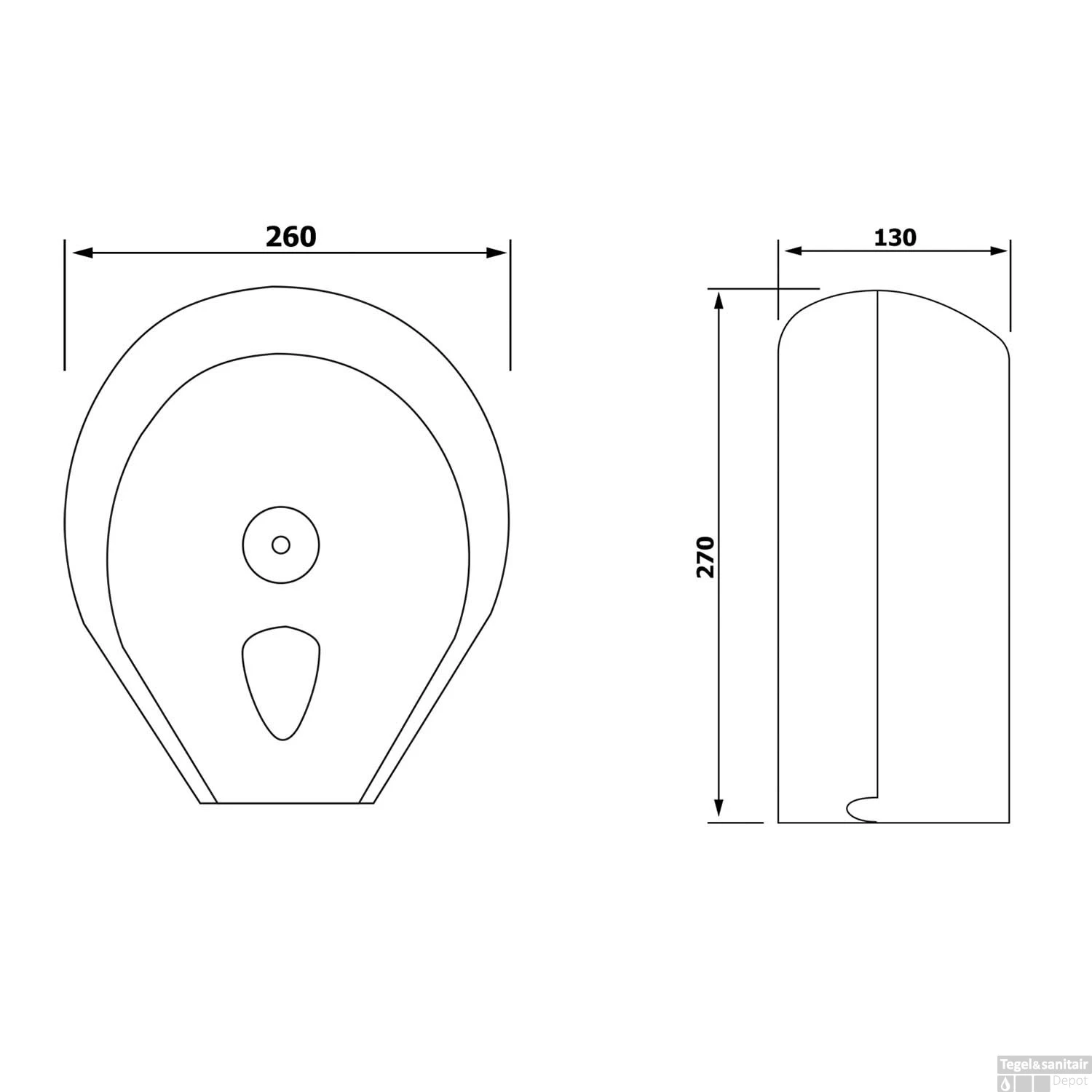 Toiletrolhouder Sapho Colored Mat Zwart - Afbeelding 2