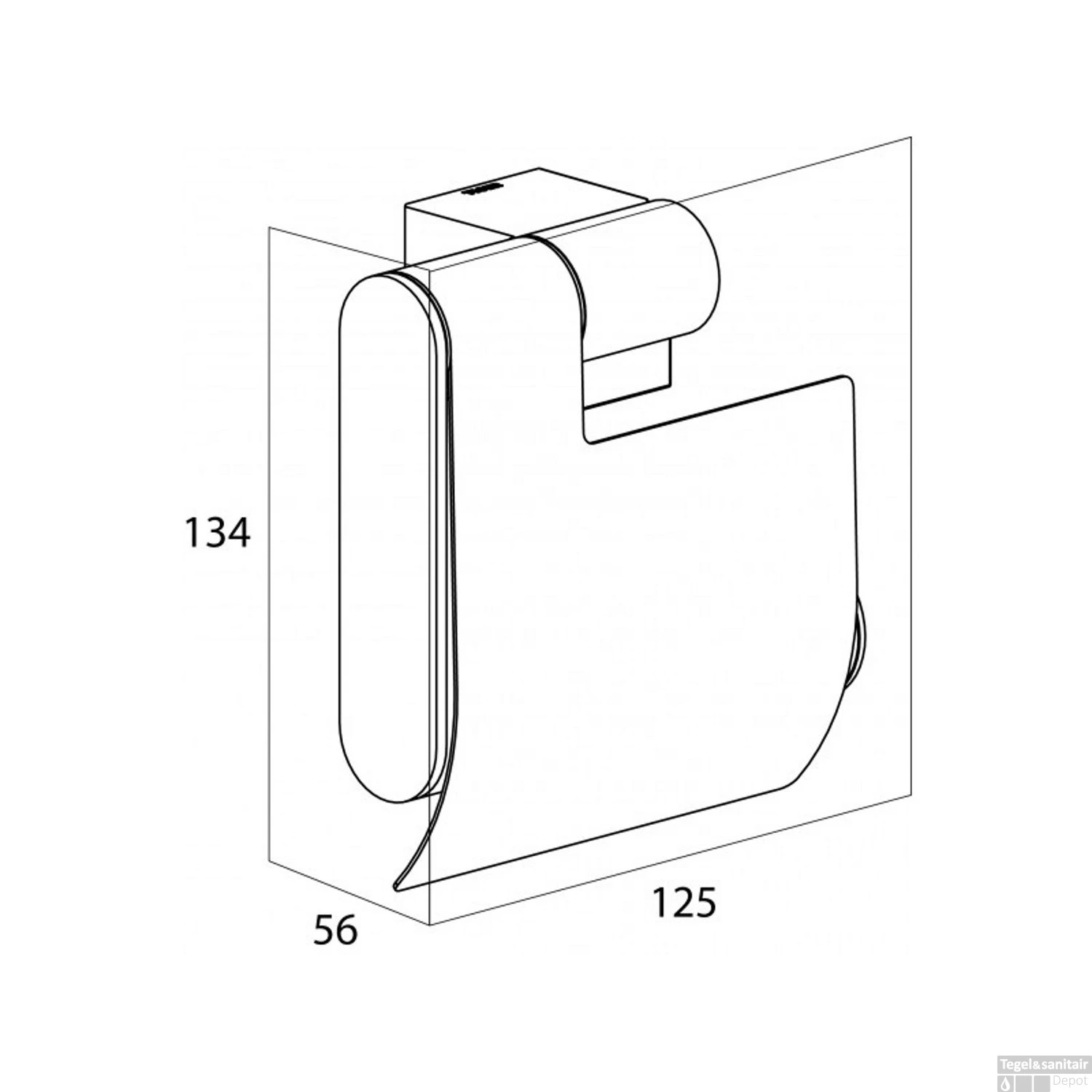 Toiletrolhouder Tiger Nomad Met Klep Matzwart 5 Toiletrolhouder Tiger Nomad Met Klep Matzwart - Afbeelding 3