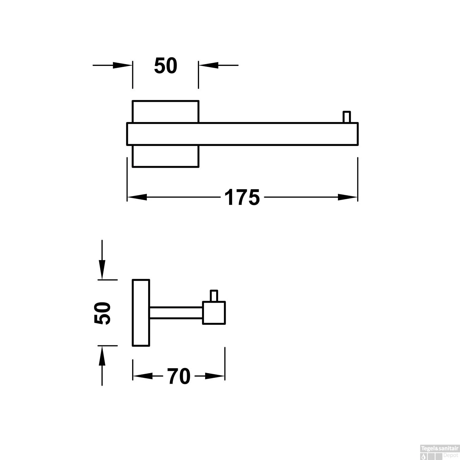 Toiletrolhouder Tres Cuadro Zonder Deksel Mat Zwart 4 Toiletrolhouder Tres Cuadro Zonder Deksel Mat Zwart - Afbeelding 2