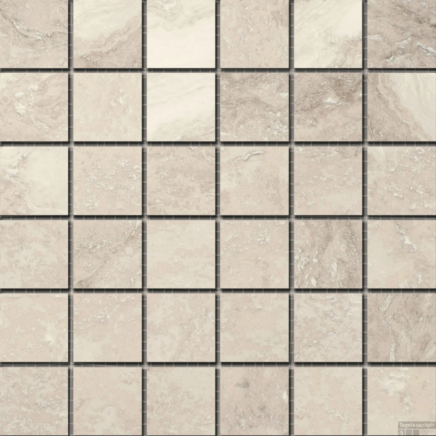 Mozaïektegel Cristacer Tavertino Di Caracalla Bianco 29.2x29.2 Cm (Per M2) 3 Mozaïektegel Cristacer Tavertino Di Caracalla Bianco 29.2x29.2 Cm (Per M2)