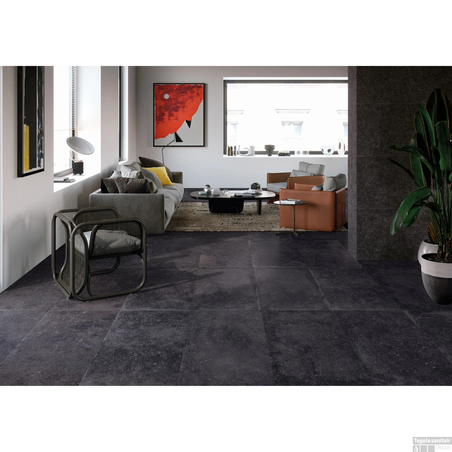 Vloertegel Cerriva Unique Blue Noble Mat Lapatto 40x80 Cm Antracite (doosinhoud 0.96m2) 4 Vloertegel Cerriva Unique Blue Noble Mat Lapatto 40x80 Cm Antracite (doosinhoud 0.96m2) - Afbeelding 2