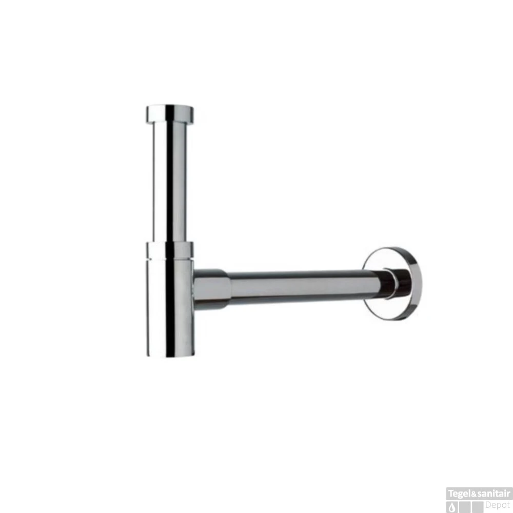 Sifon Mini Met Muurbuis 25cm 5/4" Met Rozet Chroom 3 Sifon Mini Met Muurbuis 25cm 5/4" Met Rozet Chroom