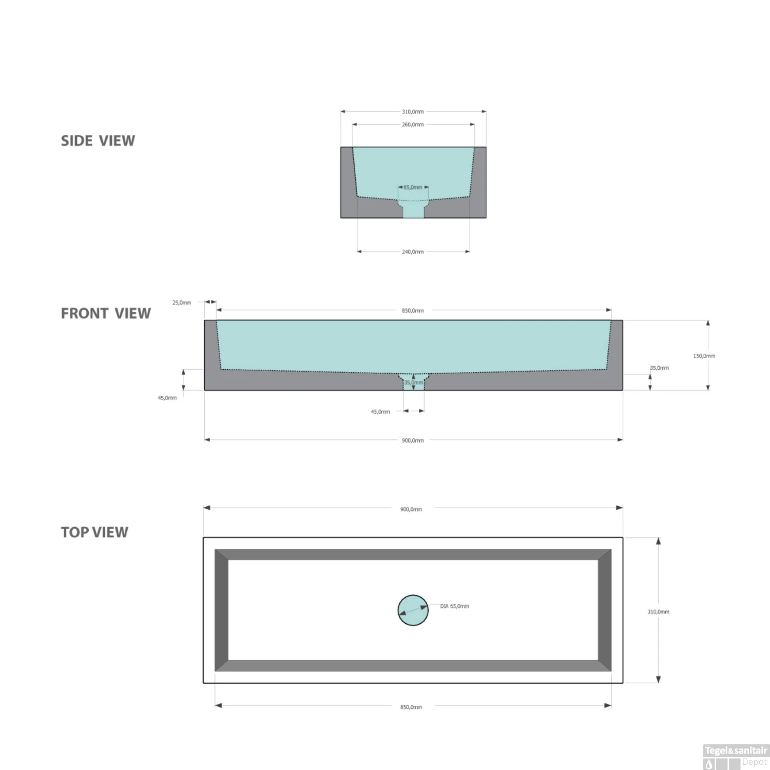 Opzet Wastafel Urbi Et Orbi Immissio 90 Beton 90x31x15 Cm Grijs 5 Opzet Wastafel Urbi Et Orbi Immissio 90 Beton 90x31x15 Cm Grijs - Afbeelding 3