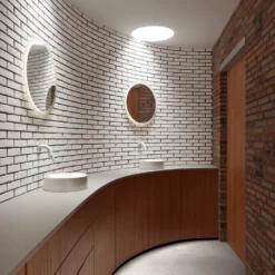 Clou Vale Rond Fontein Zonder Kranenbank Met Geïntegreerde Afvoer Wit Mat Keramiek 22 Cm -Goedkope Stijl Baden Winkel vale 22cm round white bricks 01a higher cabinet 1