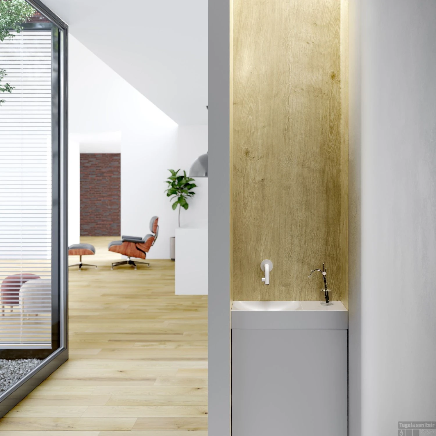 Clou Vale Fontein Met Kraangat Links Met Geïntegreerde Afvoer Glanzend Wit Keramiek 45 Cm 4 Clou Vale Fontein Met Kraangat Links Met Geïntegreerde Afvoer Glanzend Wit Keramiek 45 Cm - Afbeelding 2