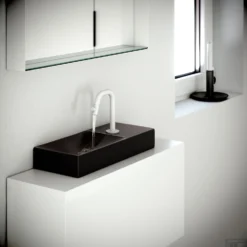 Clou Vale Fontein Met Voorbewerkt Kraangat Rechts Met Geïntegreerde Afvoer Glanzend Wit Keramiek 45 Cm -Goedkope Stijl Baden Winkel vale 45cm outdoor house 01a 1